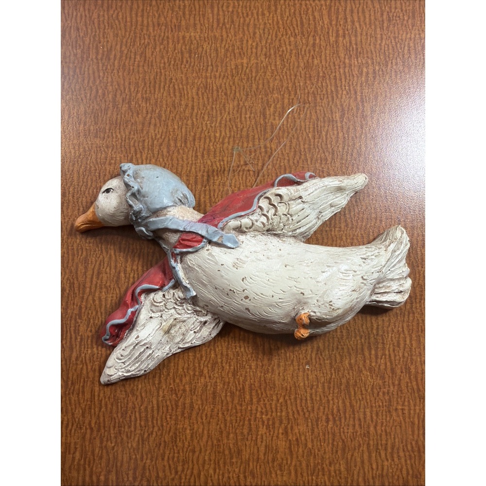 Vtg Mother Goose Resin Christmas Ornament 5"